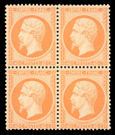 Stamp of France » Empire 1853-1862 1862, n°23 Napoléon 40c orange très belle nuance en