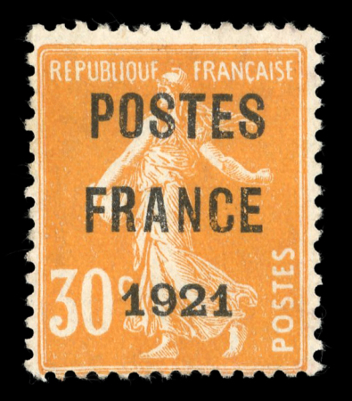 Stamp of France » Préoblitérés 1921, Préoblitéré n°35 POSTE FRANCE 1921 sur 30c orange