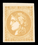 Stamp of France » Emission de Bordeaux 1870 1870, n°43Bc Cérès Bordeaux 10 bistre-CITRON neuf *