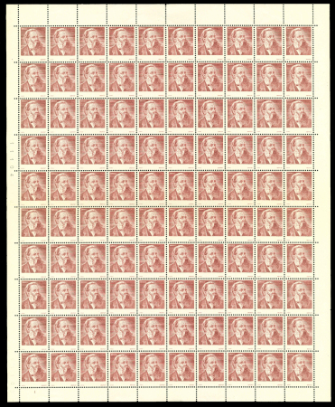 Stamp of Poland 1953 Engels proof in complete mint n.h. sheet of 100,