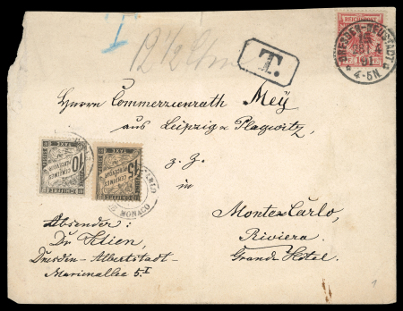 Stamp of Colonies françaises » Monaco 1891 cover from Dresden-Neustadt, germany adressed