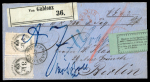 Stamp of Czechoslovakia 1867 GABLONZ to Berlin on Paketbegleitbrief via Goerlitz