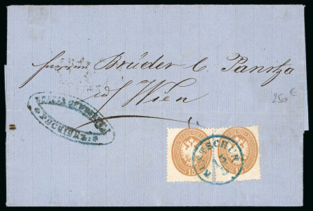 Stamp of Bulgaria » Austrian Levant Post Offices Bulgaria 1864 Austrian Levant entire Rutschuk to Vienna