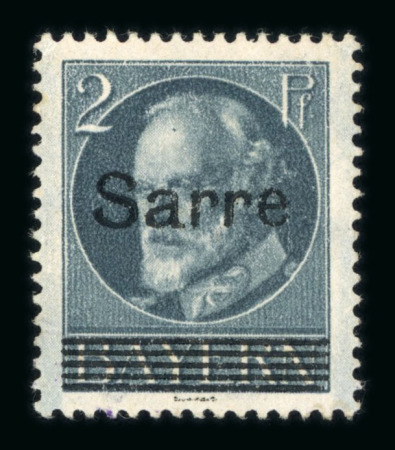 Stamp of Colonies françaises » Sarre 1920 : timbre de Bavière 2pf gris YT n° 17B neuf *,