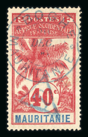 Stamp of Colonies françaises » Mauritanie 1906, timbre-taxe 40c rouge/gris YT n° 6 obl léger