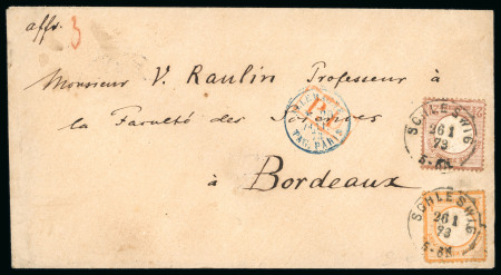 Stamp of Germany » German Empire Germany 1873 cover Schleswig to Bordeaux