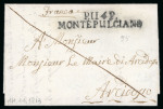 Stamp of Italian States » Tuscany Italy Tuscany 1813 entire to Arcidosso