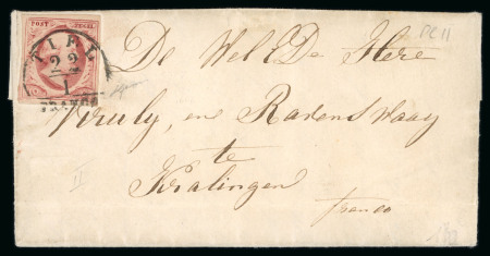 Stamp of Netherlands Netherlands 1857 entire Lienden to Gralingen, Luxembourg
