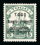Stamp of Colonies françaises » Togo 1914 : 1pf sur 5pf vert YT n° 33 neuf *, TB avec plusieurs