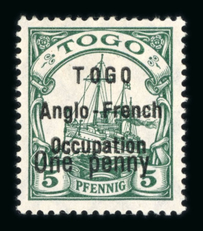 Stamp of Colonies françaises » Togo 1914 : 1pf sur 5pf vert YT n° 33 neuf *, TB avec plusieurs
