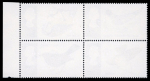 Stamp of Great Britain » Queen Elizabeth II GB 1966 Birds 4d (ordinary paper) se-tenant block of four with red omitted variety, mint n.h. right marginal