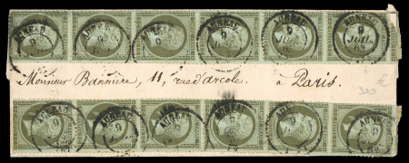 Stamp of France » Empire 1853-1862 1863, Lettre avec spectaculaire affranchissement à