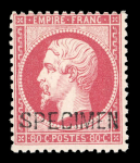 Stamp of France » Empire 1853-1862 1862, Empire 80c rose avec surcharge Specimen YT n°