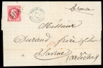 Stamp of France » Empire Lauré 1863-1870 1870, Lettre affranchie à 80c avec Napoléon lauré Y&T