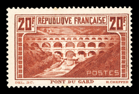 Stamp of France » Émissions à partir de 1900 1930, Pont du Gard YT n° 262 neuf **, TB et signé Brun