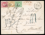 Stamp of France » Empire Lauré 1863-1870 1872, Lettre taxée à destination de Yeddo (Japon) avec