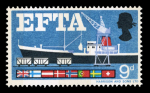 Stamp of Great Britain » Queen Elizabeth II GB 1967 EFTA mint n.h. group incl. 9d (phosphor) with brown omitted, 1s6d (phosphor) with blue-grey omitted