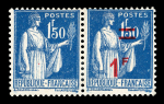 Stamp of France » Variétés et curiosités 1940, YT n° 485a en paire variété tenant à non surchargé