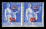 Stamp of France » Variétés et curiosités 1940, YT n° 478a variété surcharge renversée en paire
