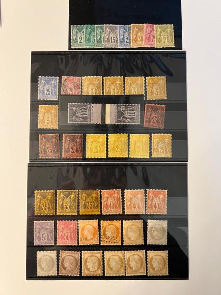 Stamp of France » Collections 1849-1900, sur plusieurs plaquettes belle accumulation