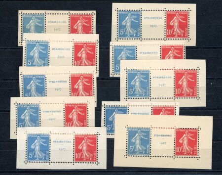 Stamp of France » Émissions à partir de 1900 1927, paire Strasbourg YT n° 242A, dix paires neufs