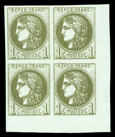Stamp of France » Emission de Bordeaux 1870 1870, superbe lot de 10 blocs neufs au type Bordeaux