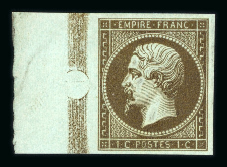Stamp of France » Empire 1853-1862 1853, Napoléon non-dentelé Y&T n°11c 1c mordoré neuf