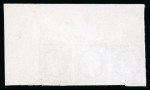 Stamp of France » Empire 1853-1862 1853, Napoléon non-dentelé YT n°14A 20c bleu, bande