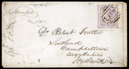 Stamp of British Guiana » British Post Offices 1858 (Aug 9) Envelope from Demerara to Campbelton,