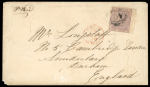 Stamp of British Guiana » British Post Offices 1858 (Jul 25) Envelope from Demerara to England, franked by GB 6d lilac wing margin example
