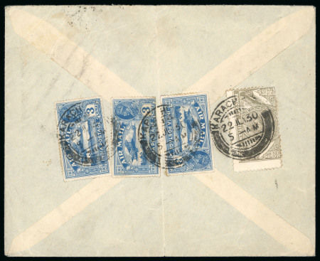 Stamp of India » 1855-1946 De La Rue and later Crown Colony Issues India 1930 Gandhi Boycott British Goods label airmail cover