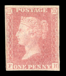 Stamp of Great Britain » 1854-70 Perforated Line Engraved 1854-70 wmk Large Crown 1dpale red FH pl.48 imperf.