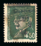 Stamp of France » Libération OUESSANT (Finistère) : 1944, Pétain 4f50 surcharge