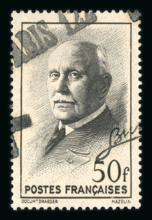 Stamp of France » Libération PARIS 122 : 1944, Pétain 50f avec surcharges à la main