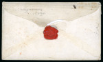 Stamp of Italian States » Tuscany 1855 (19 Oct) small envelope addressed to Cornwall, England franked 1cr carmine and horizontal strip of four 4cr deep green 