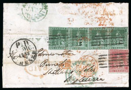 Stamp of Italian States » Tuscany Tuscany 1853 cover to Shetland Islands, Scotland