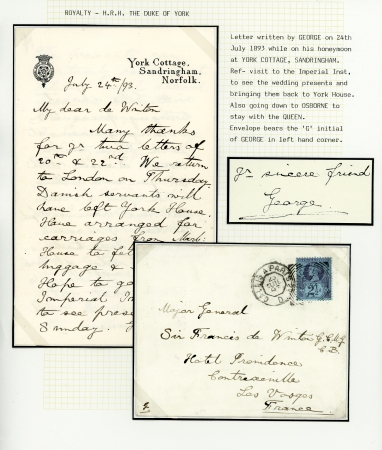Stamp of Great Britain » Royalty 1893 (July) letter from HRH The Duke of York whilst