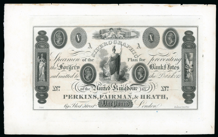 Stamp of Great Britain » Line Engraved Essays, Plate Proofs, Colour Trials and Reprints Perkins Fairman and Heath " Specimen of the Plan for