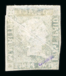 Stamp of Mauritius » 1848-59 Post Paid Issue » Worn Impressions (SG 16-22) 1848-59 Post Paid 2d blue, intermediate impression, showing diagonal pre-printing paper fold, used