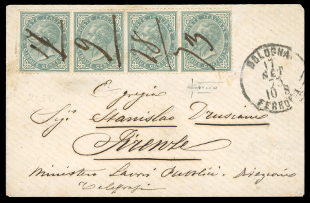 Stamp of Italy » Regno d'Italia Italy 1873 cover bologna to firenze