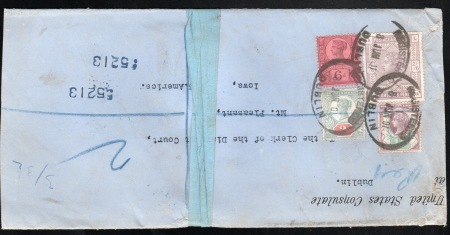 Stamp of Ireland » GB Used In Ireland 1901 United States Consulate Dublin: Legal size registered
