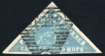 Stamp of South Africa » Cape of Good Hope 1861 Woodblock 4d pale grey-blue, fine to very large margins, crisp triangular cancel