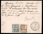 Stamp of Colonies françaises » Maroc 1903, Port Payé YT n° 18 et 19 neufs collés sur un
