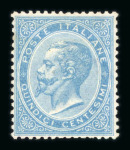 Stamp of Italy » Regno d'Italia 1863  De La Rue 15c light blue mnh