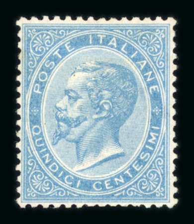 Stamp of Italy » Regno d'Italia 1863 De La Rue 15c light blue mnh