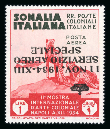 Stamp of Italy » Italian Colonies and Possessions » Somalia Italian Somaliland 1934 unissued airmail surcharges inverted
