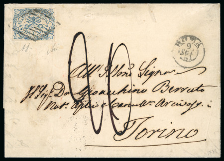 Stamp of Italian States » Papal States Papal States 1861 50b single franking cover to torino