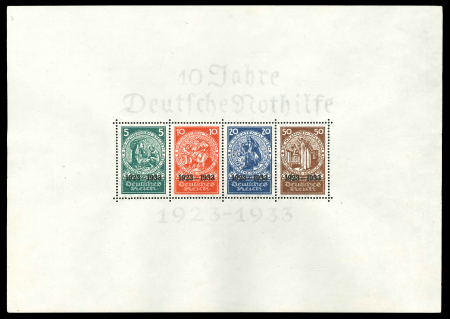 Stamp of Germany » German Empire 1934, "Nothilfe" souvenir sheet mint * (Michel n° 2),