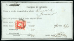 Stamp of Romania » King Carol 1869 - "Without Beard" Imperforate 1871 15 bani vermilion Overfranked postal receipt