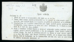 Stamp of Romania » King Carol 1869 - "Without Beard" Imperforate 1871 15 bani vermilion Overfranked postal receipt